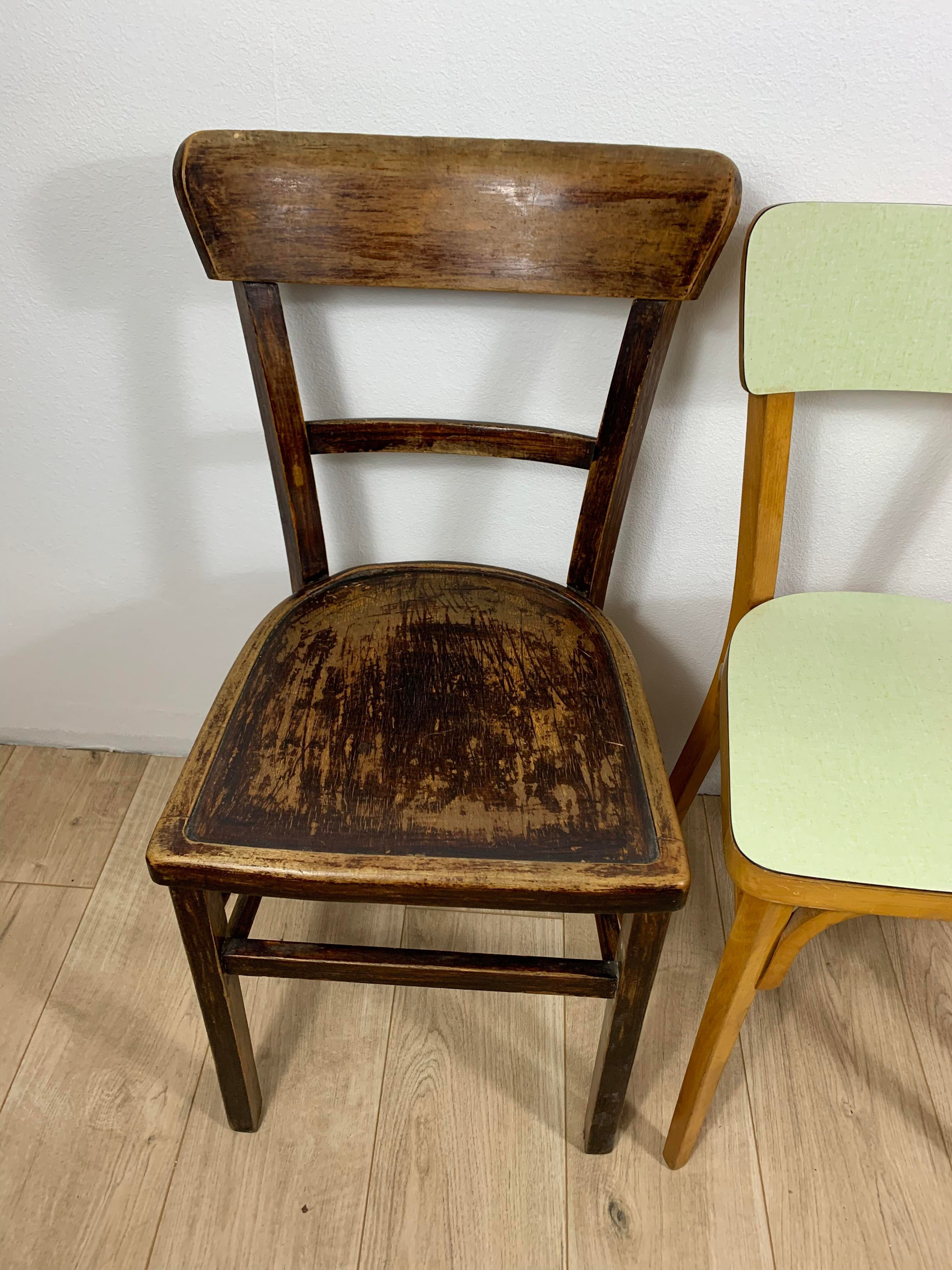 4 mismatched bistro chairs