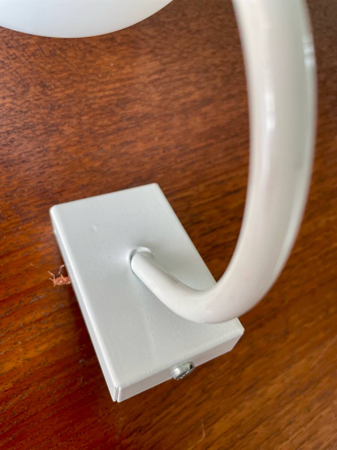 White metal wall light and opaline ball