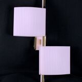 White and brass asymmetrical appliques, with double opaline, France 1950's