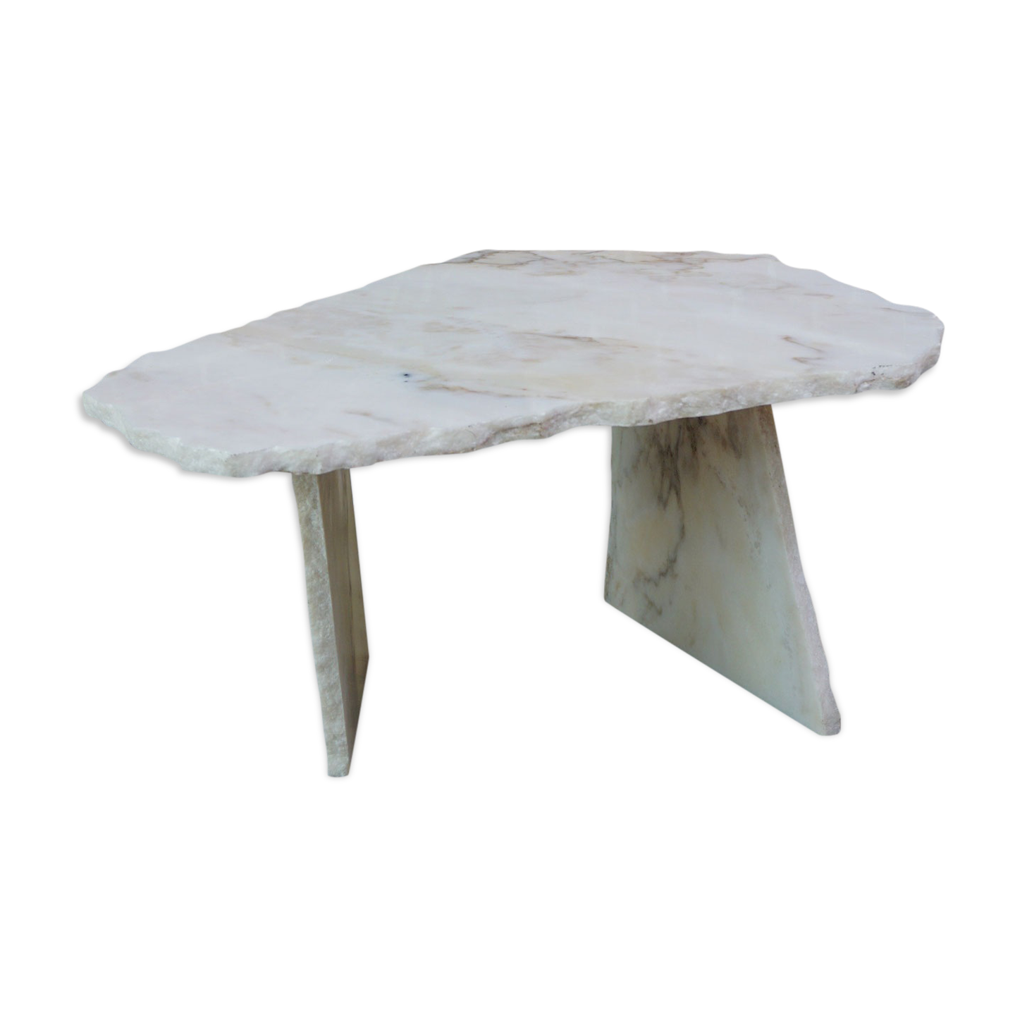 Brutalist design marble coffee table
