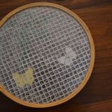 bamboo and glass butterfly tray + 4 coasters