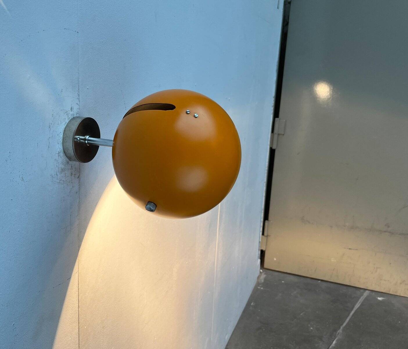 Mid-century Danish space age yellow ball wall lamps by Louis Poulsen, 1960s, set of 3.