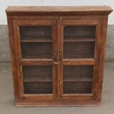Old wooden glazed wall cabinet