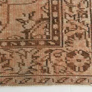 Vintage Persian Peach & Brown Rug, Oriental Pattern Rustic Carpet, 187x292