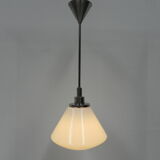 Art Deco school lamp with white glass shade