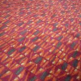 Red Wool Carpet with Original Design, 1960s
