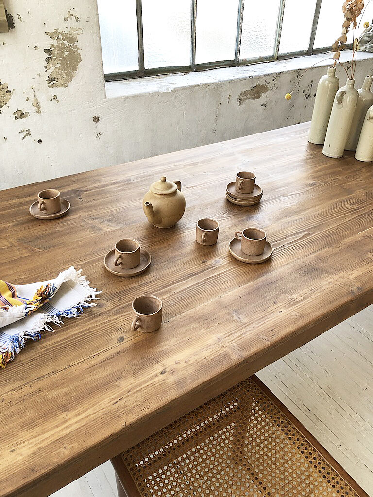 Set théière et tasses en grès