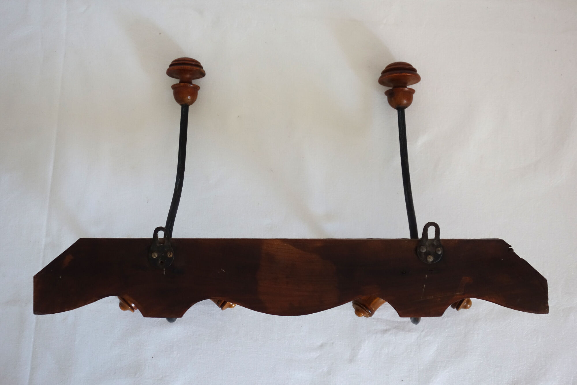 Wall coat rack 2 vintage hooks