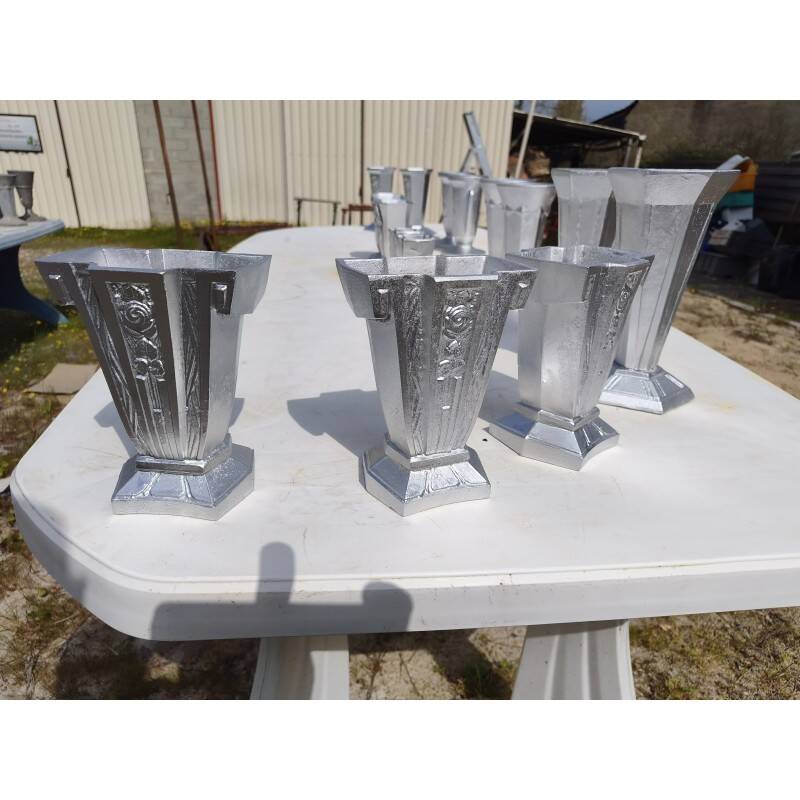Set of aluminium vases from the 1930s.