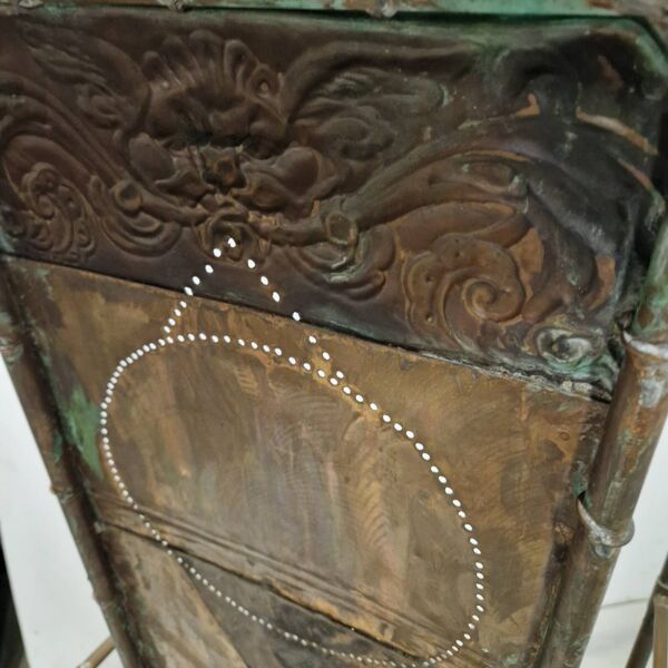 Chaise trône en cuivre et laiton par Cor de Ree, Pays-Bas 1990