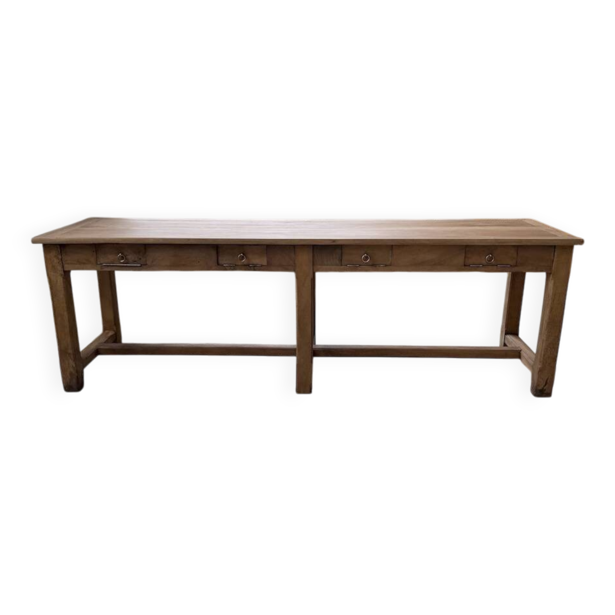 Antique farmhouse or drapery table in walnut, 1900 XL