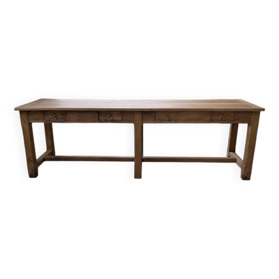 Table de ferme, drapière en noyer, 1900
