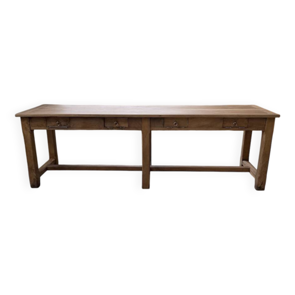 Table de ferme, drapière en noyer, 1900