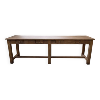 Table de ferme, drapière en noyer, 1900