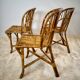 3 chaises vintage en rotin