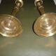 Pair of antique gilded brass candlesticks