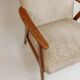 Vintage teak armchair, 1960s - Beige upholstery