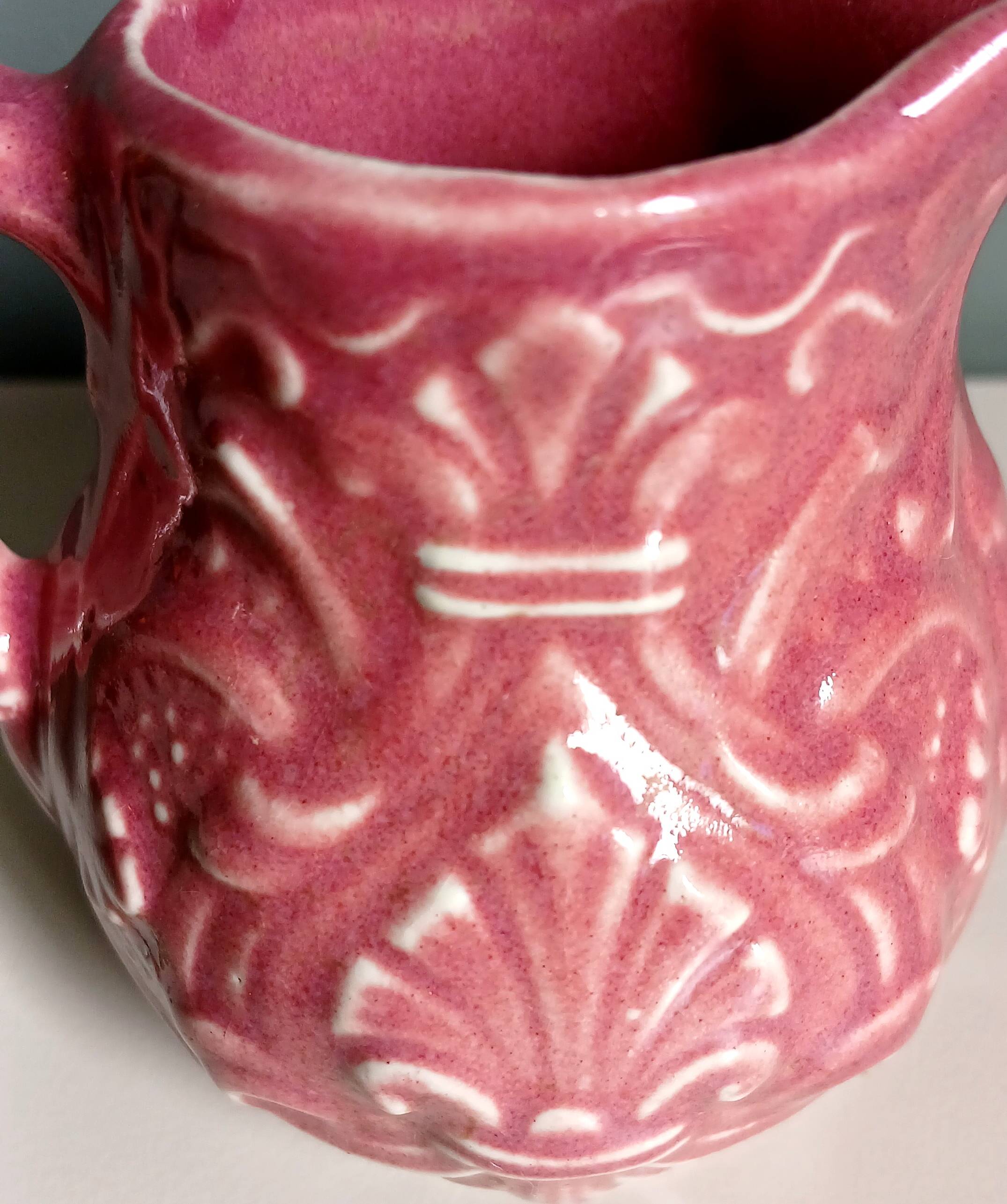 Milk jug, cream jug barbotine Onnaing 1920