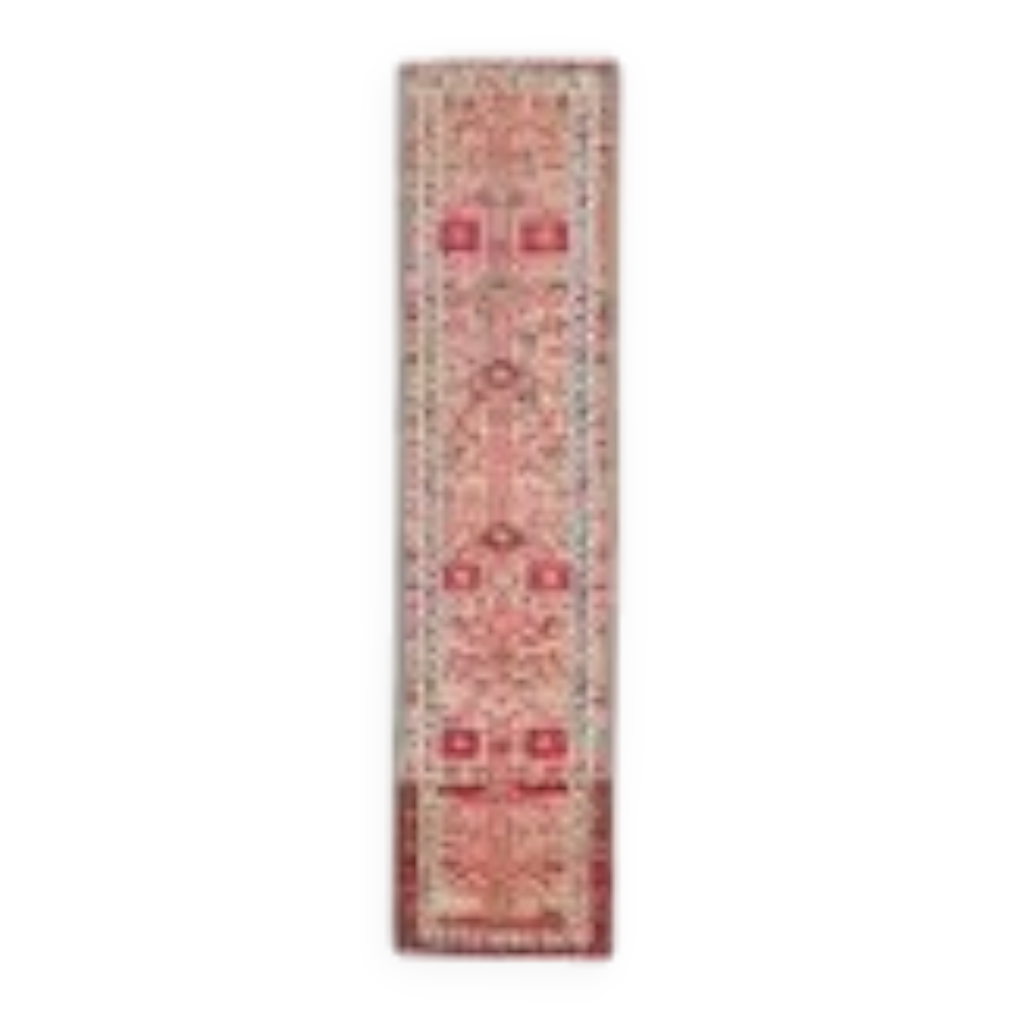Vintage Turkish Hand-Knotted Wool Cotton Beige Runner Rug