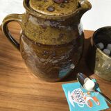 Signed olive green pyrity sandstone tea