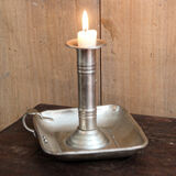 Silver brass cellar rat candle holder