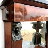 Console in mahogany and marble "Return from Egypt". Empire, nineteenth century