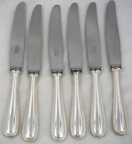 25-piece cutlery set François Frionnet in silver-plated metal, bead decoration.