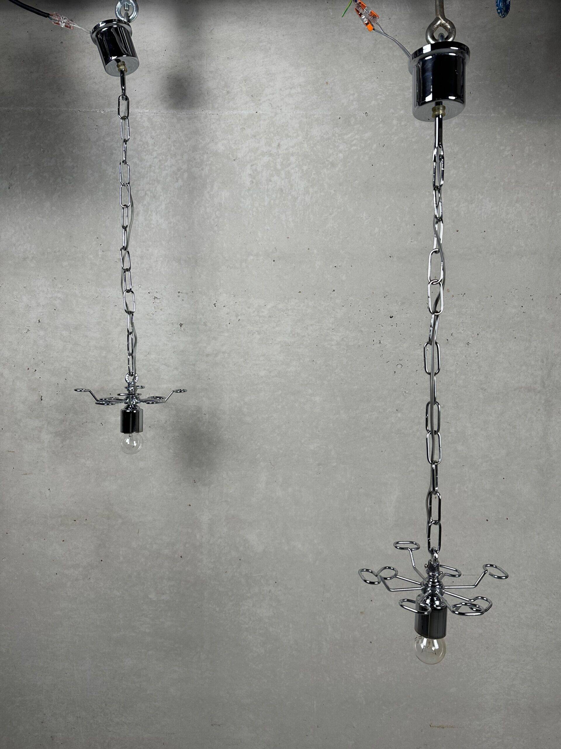2x vintage Mazzega 'melting glass' chandeliers – Murano
