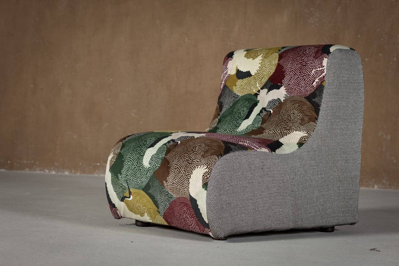 Italian modular sofa (1970) in Freedom Flight velvet – 4-piece
