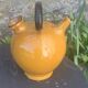 Gargoulette, Provençal jug in enamelled ceramic, vintage ochre color