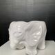 Vintage elephant cache pot in glazed ceramic