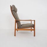 Mid-century oak high back lounge chair by Hartmut Lohmeyer for Wilkhahn, Germany 1960's
