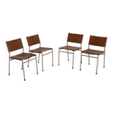 4 "SE06" brown leather chairs by Martin Visser for Spectrum 80's