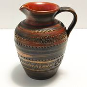 Handmade Brown Lacquered Earthenware Pitcher by Aldo Londi for Bitossi