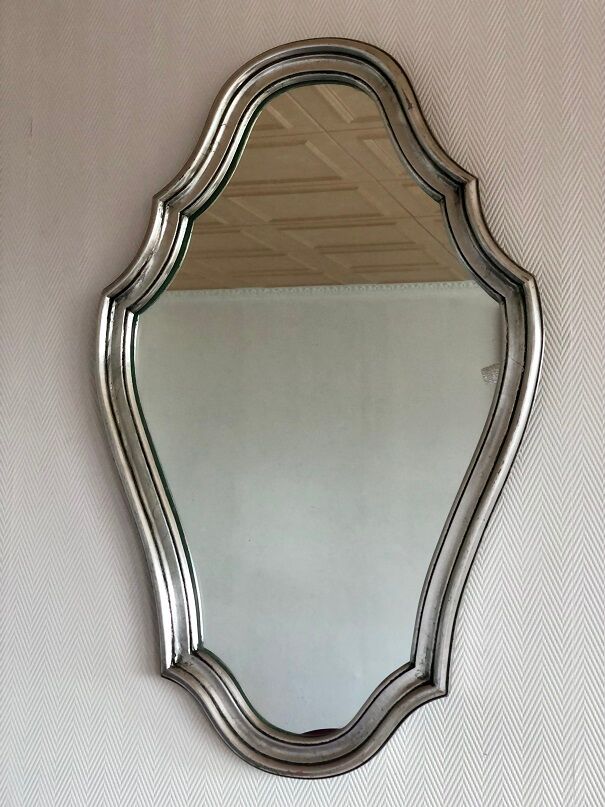 Silver baroque mirror 66x42cm