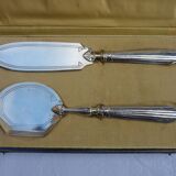2 dessert serving cutlery art deco silver filled and silver metal