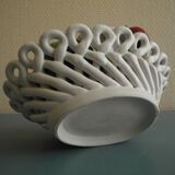 Old ceramic fruit basket vintage ceramic fruit basket barbotine