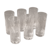 Set de 6 verres à orangeade tumbler en cristal taillé    ht 14,5 cm   ref 197/2