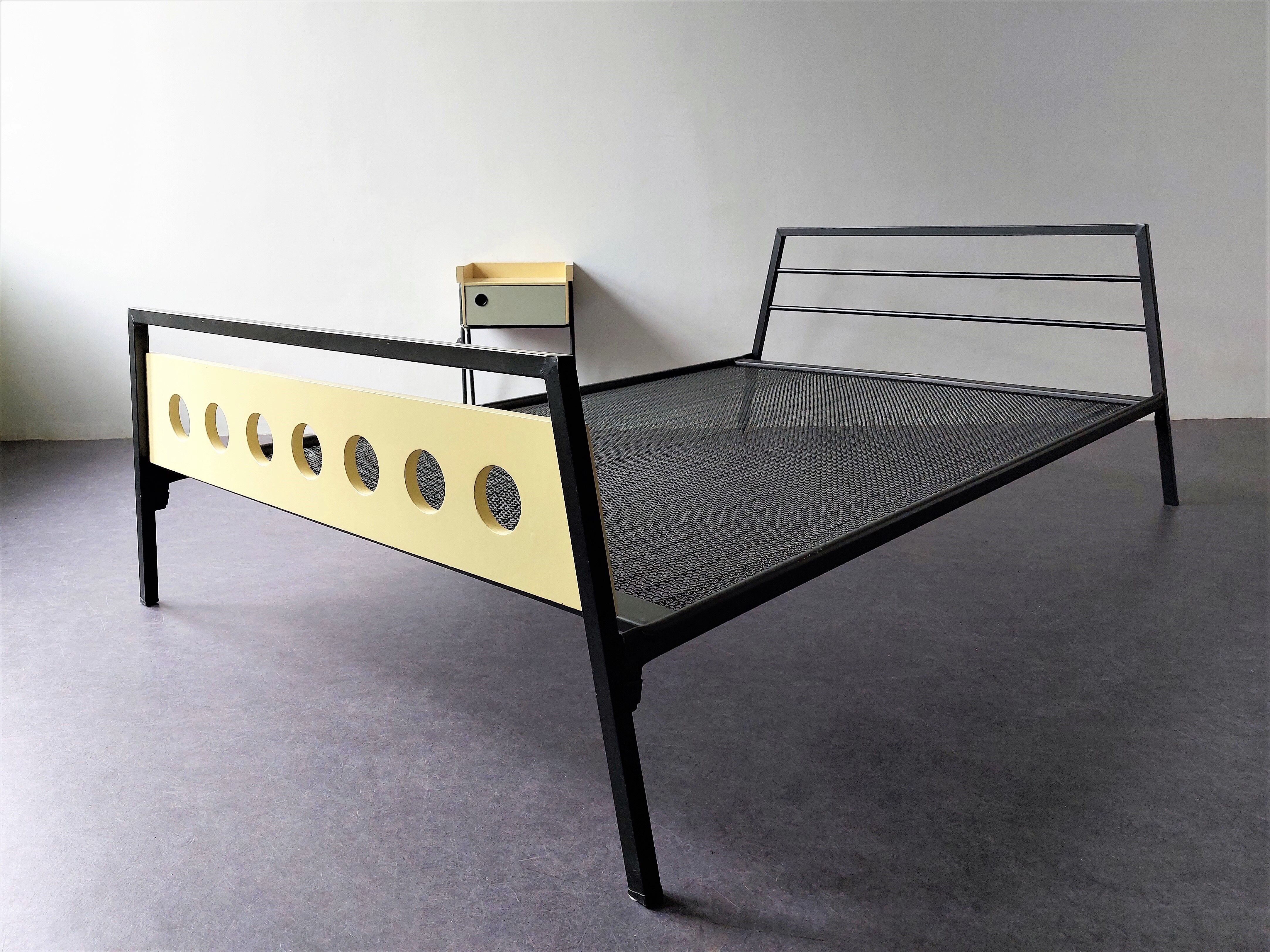 Room 56 wood and metal bed by Rob Parry and Emile Truijen for DICO, 1950