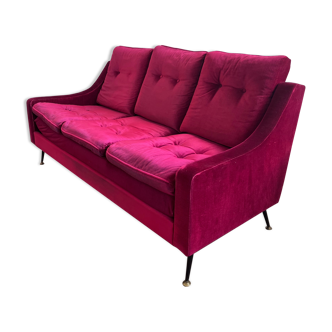 Red velvet sofa 1950