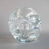 Mid-Century Modern Handmade Clear Crystal Vase by Börne Augustsson, Åseda