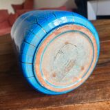 Large blue ceramic vase with Chinese motifs