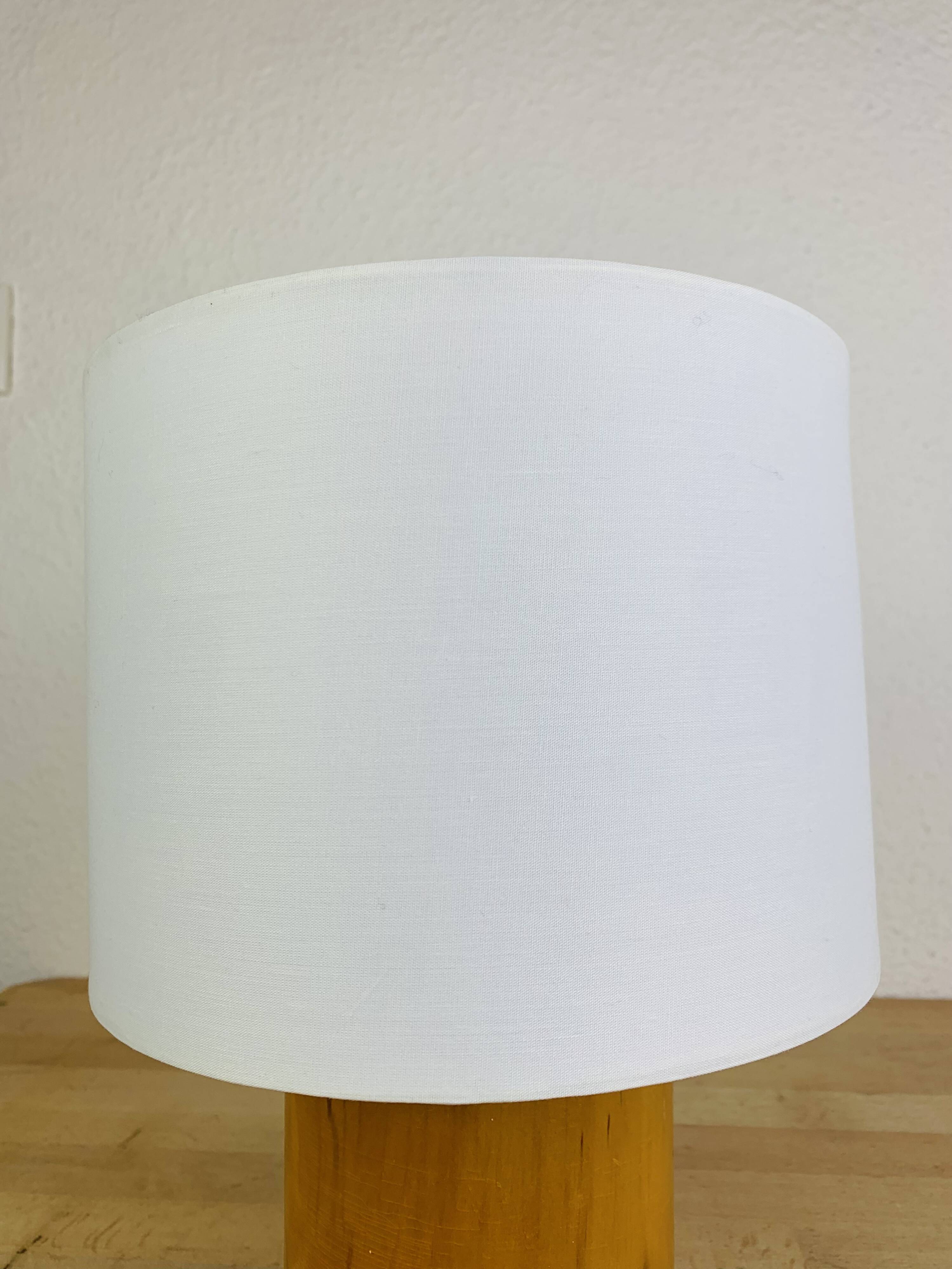 Vintage wooden cylinder lamp by IMT Italy, 1980s