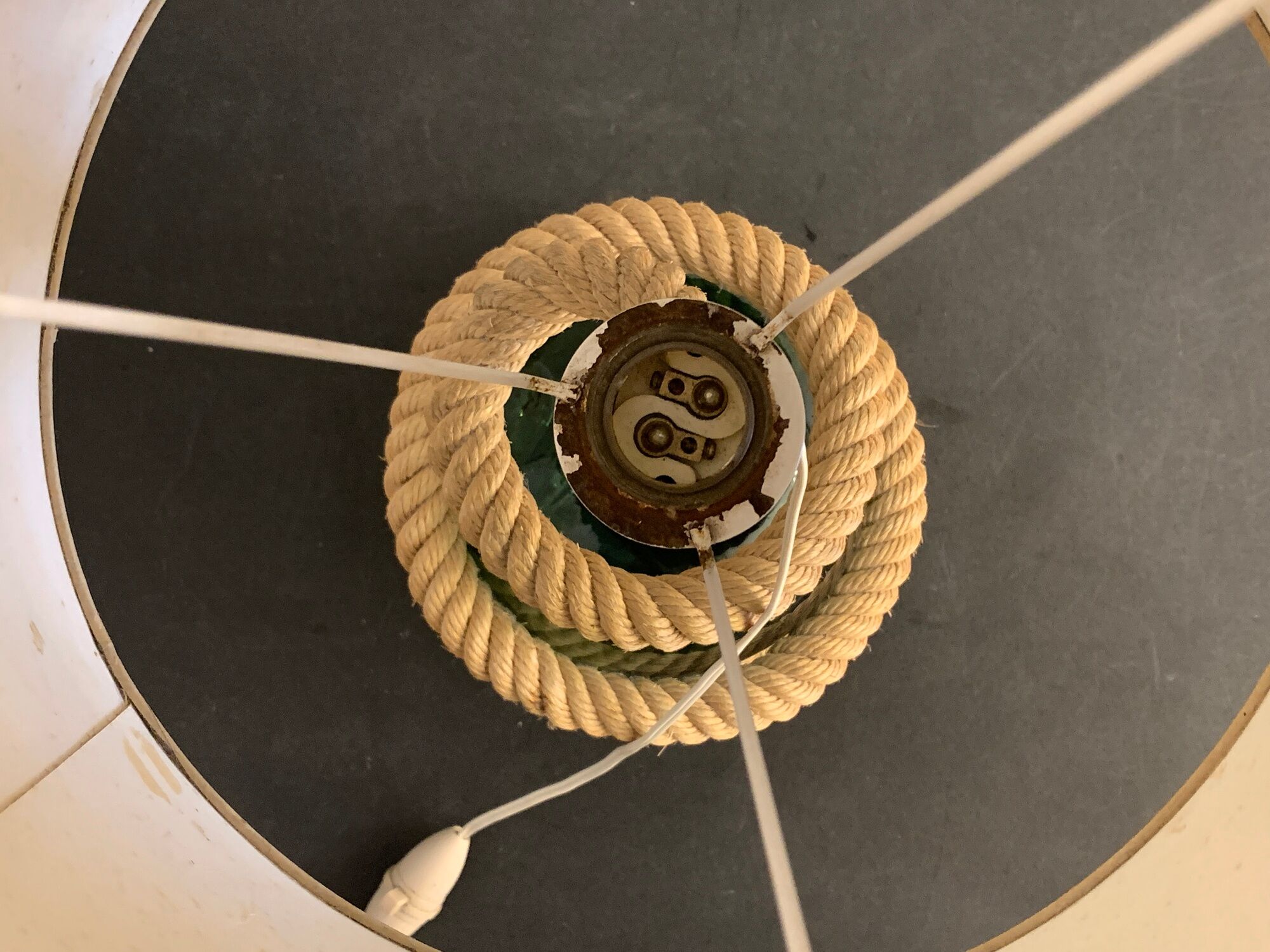Rope lamp, handmade in the 70s