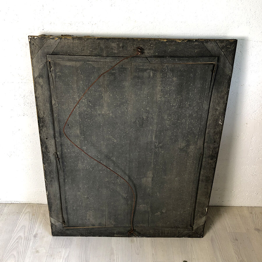 Old bevelled ice mirror 95x76cm