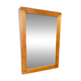 Miroir mural en pin de style scandinave, années 70