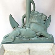 Enameled cast iron umbrella stand from the early 20th century