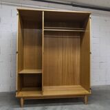 Armoire scandinave 3 portes en teck blond