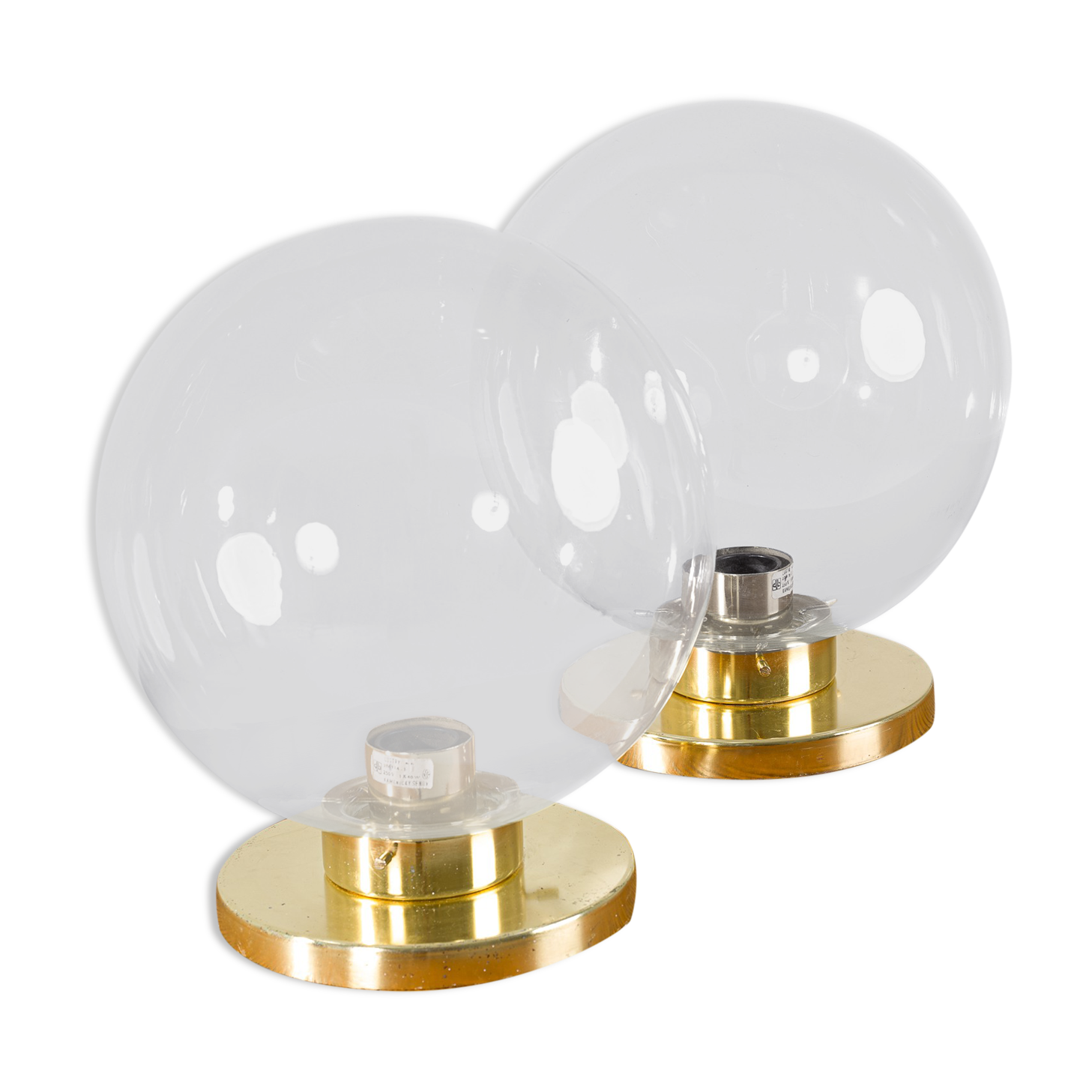 Set of 2 glass sconces from Kamenický Šenov, 1950s