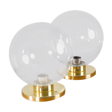 Set of 2 glass sconces from Kamenický Šenov, 1950s